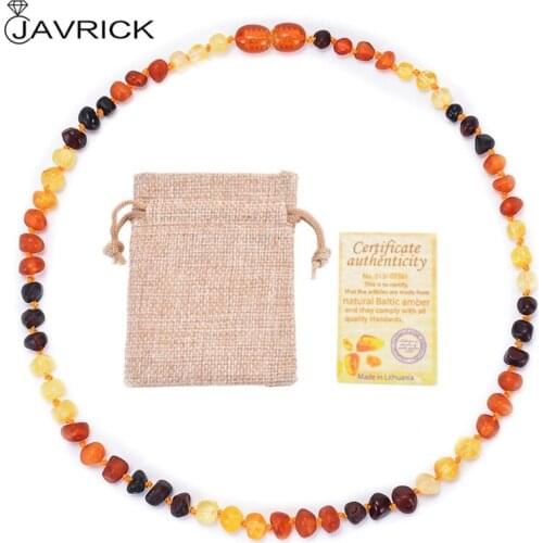Certified Genuine Baltic Amber Teething Necklace Raw Unpolished Baroque Baltic Amber Necklace Baby Beads for Teethers