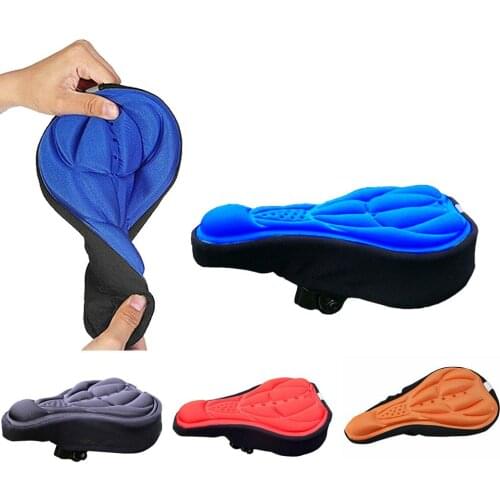 Bicycle Saddle Seat Mountain Bike Cycling Thickened Extra Comfort Ultra Soft Silicone 3D Gel Pad Cushion Cover 4 Colors