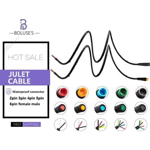 Julet 2 3 4 5 6 Pin Waterproof Connector Conversion Cable Extension Cable For Electric bikeThrottle Display Ebrake Light