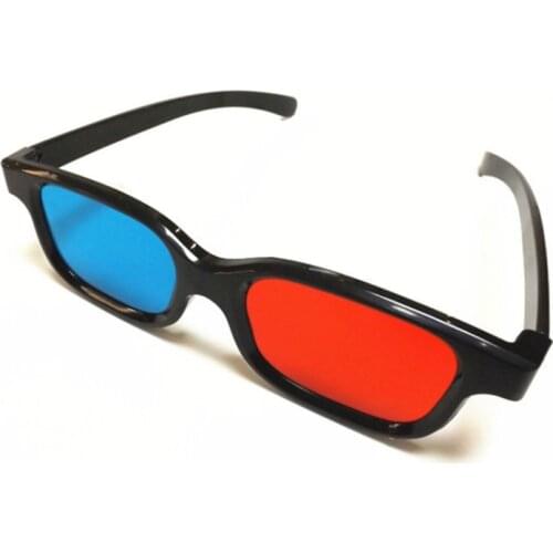 Elistooop Universal 3D Glasses Black Frame Red Blue Cyan Anaglyph 3D Glasses 0.2mm For Movie Game DVD