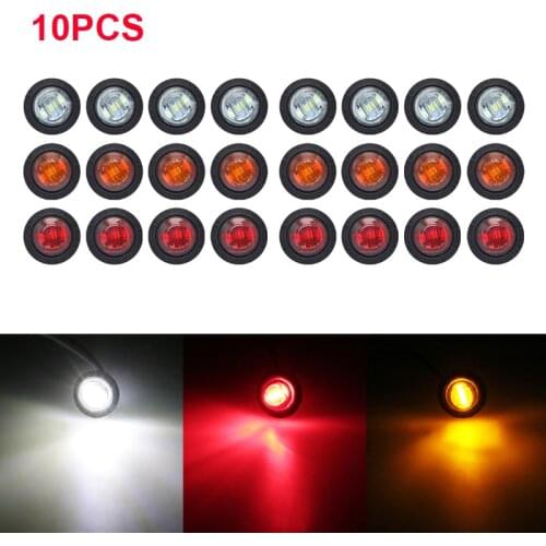 10PCs 12V LED Side Marker Light Auto Trucks Lorry Trailer Bus Tail Brake Lights Car Warning Lamp Turn Signal Indicator Lighting