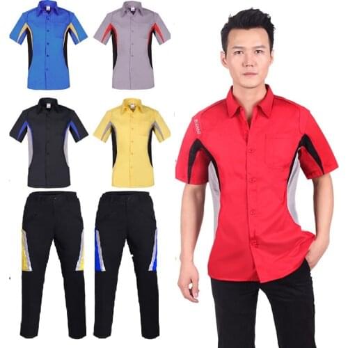 2020 Summer breathable work clothing for men women workshop company salesman uniforms auto salesperson working suit coveralls 3X