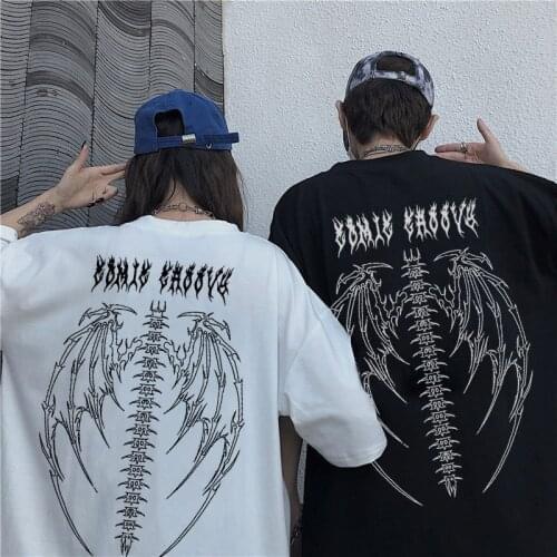 2021 Summer Casual Mens Harajuku tshirt Cool Unisex Short Sleeve t shirt Fashion t-shirt Men Streetwear Plus size Male T-shirt