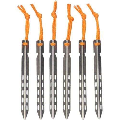 8pcs/set Titanium Tent Peg Nail Kit V Shape Spike Windproof Outdoor Camping Alloy Stake Accessories