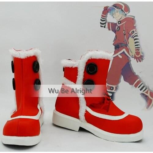 Anime Dramatical Murder Seragaki Aoba Red Boots Cosplay Shoes Halloween Carnival Party Customer Size Made