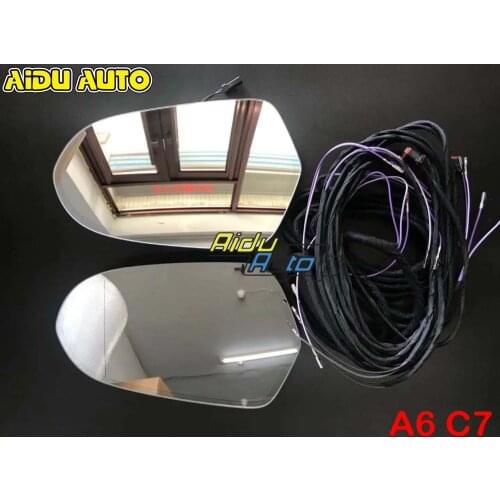 FOR Audi A6 C7 Antiglare Anti-glare Dimming Outside Rear View Side Mirror Glass