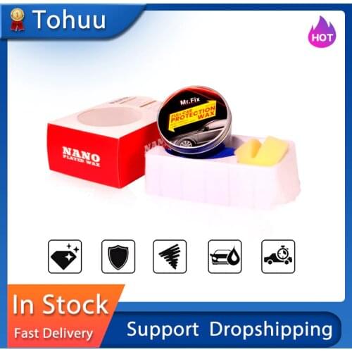 Carnauba Car Wax Crystal Hard Wax Paint Care Scratch Repair Maintenance Wax Paint Surface Coating Free Sponge And Towel