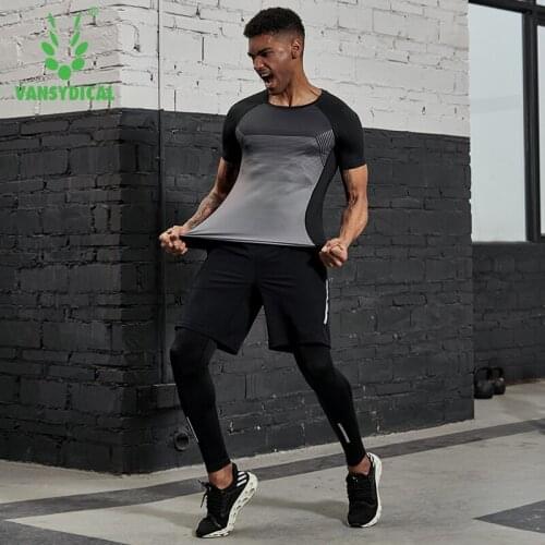 Brand Workout Running Set Men Sports Suit Gym Clothing Compression Tights Outfit Stretchy Fitness Training Jogging Sportswear