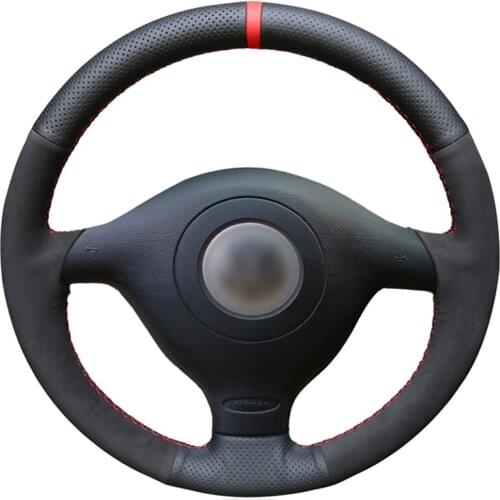 Black Suede Artificial Leather Car Steering Wheel Cover for Volkswagen VW Golf 4 (IV) Passat B5 Passat Variant Polo Bora Sharan