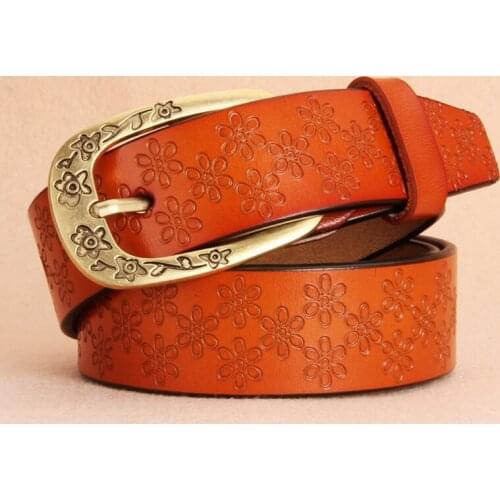 CKobj Ladies Belt Ladies High Quality Business Leather Cowhide Belt Ladies Luxury Pin Buckle Vintage Jeans Free Shipping