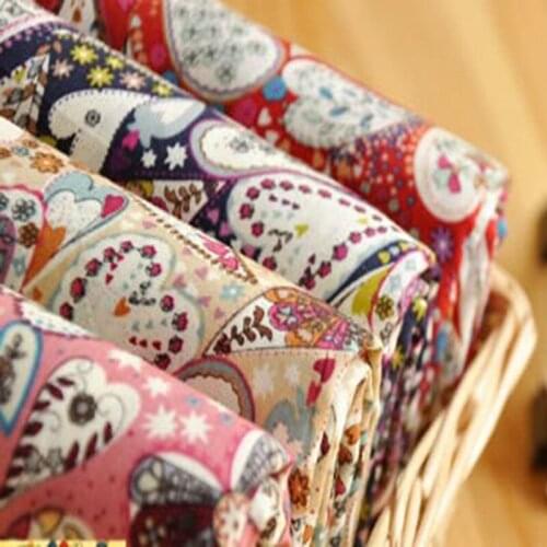 Pretty 48x145cm Lucky Flower & Leaf Heart Design Cotton Fabric Bedding, Quilting, Cloth DIY cotton fabric