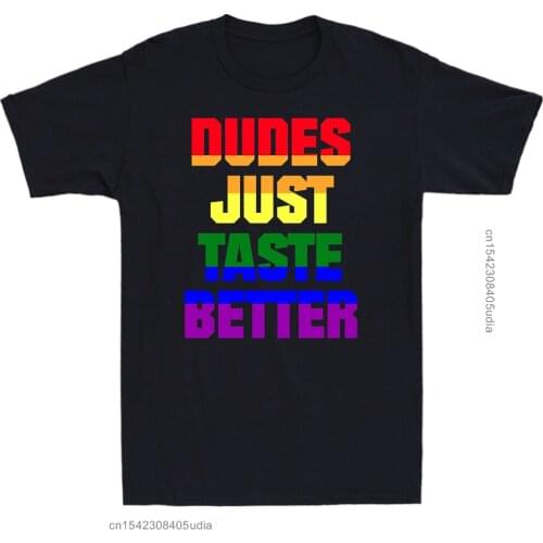Dudes Just Taste Better Rainbow 3rd Gender LGBT Lesbian Pride Funny Gift T-Shirts Design Men T-Shirts Printing Cool T-Shirt