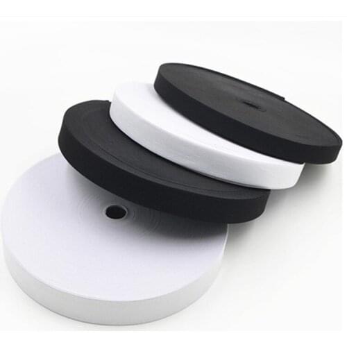 High quality long 1meters 15 mm width elastic ribbon handmade band White Black for DIY garment accessories decoration ribbon