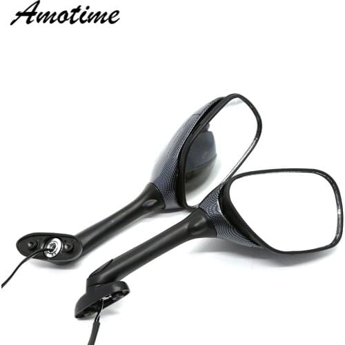 Motorcycle Rearview Side Mirrors For Suzuki GSXR 600 750 1000 LED Turn Signal Light Mirror 2005 2006 2007 2008 2009-10 K6 K7 K8