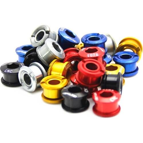 GUB M8*6mm Aluminum Sprocket Screw MTB Road Bike Nut Spacers Suitable for single and double cranks 5pcs/set