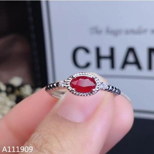 KJJEAXCMY boutique jewelry 925 sterling silver inlaid Natural ruby ring female support detection exquisite