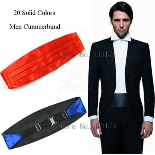 Mens Classic Cummerbund Satin Elastic Bellyband Tuxedo Cummerbund For Formal Wedding Prom Dinner Party Waist Band
