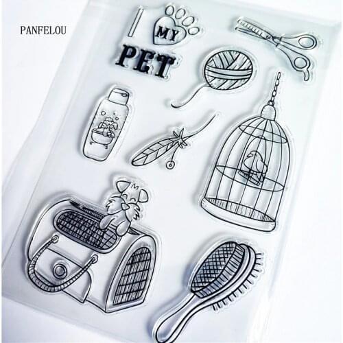 PANFELOU Cage dog cage Transparent Silicone Rubber Clear Stamps cartoon for Scrapbooking/DIY Easter wedding album