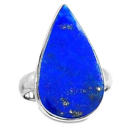 Genuine Lapis Lazuli Ring, 100% 925 Sterling Silver , Size 6.25, KR0330