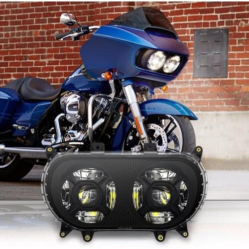 2015-2020 Dual LED Headlight Projector Headlamp Kit For Harley Road Glide FLTRU