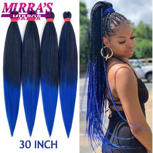 Mirras Mirror 30inch Jumbo Braids Hair Extensions Synthetic Pre Stretched Braiding Hair Yaki Texture Hot Water Set Three Tone