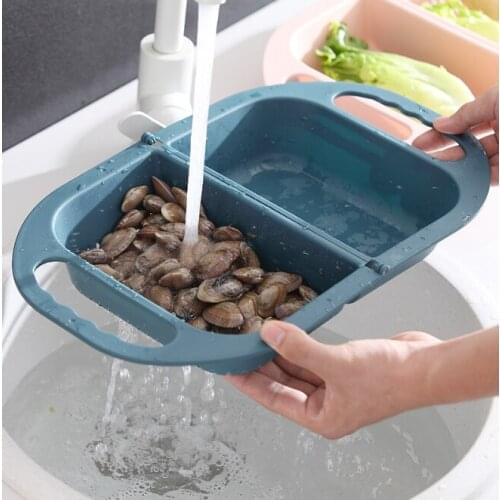 Creative folding fruit basin plastic washing basket washing fruit basket home fruit basket kitchen basin