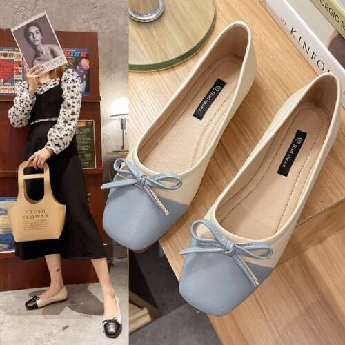 Women Boat Shoes Patchwork Flats Bowtie Slip on Flat Shoes Female Loafers Comfortable Ladies Shoe Yellow Zapatos Mujer 9302L