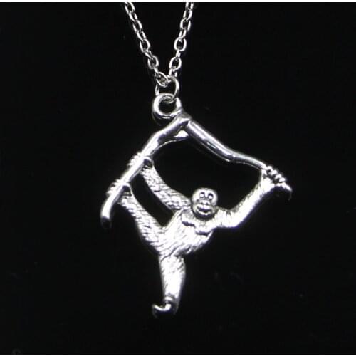 Fashion 39*32mm Hanging Monkey Pendant Necklace Link Chain For Female Choker Necklace Creative Jewelry party Gift