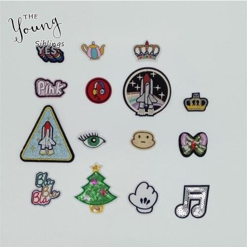 Fashion style Cartoon Embroidery Tree Stickers Hot melt adhesive Patches Mixture Iron on patch Badges DIY Accessory -C6282