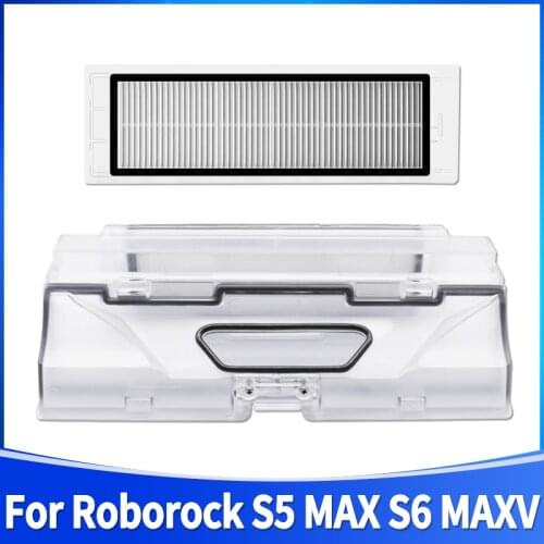 New Dust Box Parts for Xiaomi Vacuum Cleaner Robotic Roborock S5 MAX S6 MaxV PURE Robot Dustbin Box Dust Bin with Filter Acc