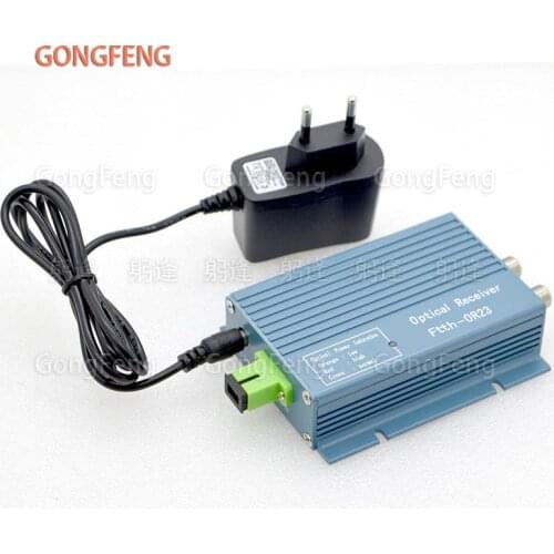 New OR23B FTTH CATV High Level Optical Receiver With AGC Converter SC APC Connector Mini Mode With Inch RF 2 Output Special Sale