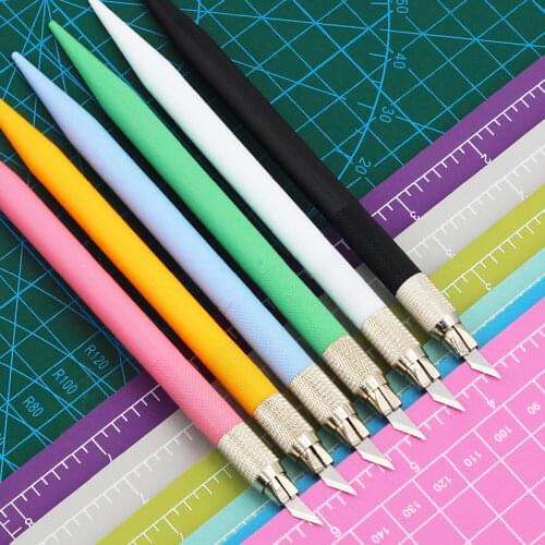 Box Cutter Metal head engraving utility knife student non-slip craft paper cutter pen stationery school art cutting supplies