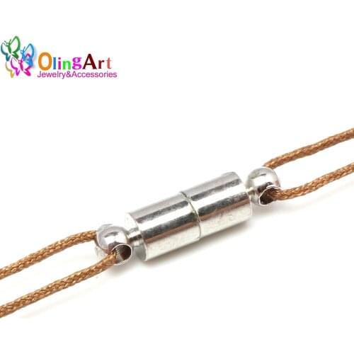 OlingArt 17*4mm 6Pcs/lot Magnetic Clasps Silver-colorSale High Quality Jewelry making DIY Fit Bracelet, necklace accessories