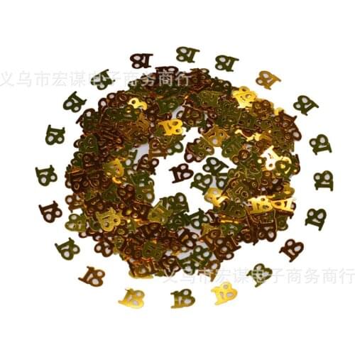 Golden number happy birthday /Wedding Anniversary Party/15 grams Sequins PVC Flat for DIY Card Making Craft Color Collection