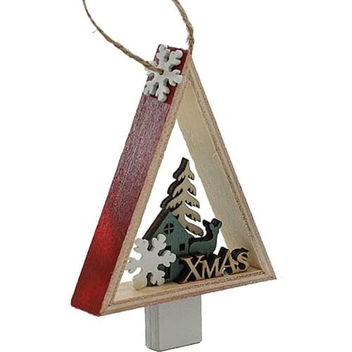 Christmas Tree Pendant Mall Home Office Decor Xmas Accessary Ornaments Birthday Gift Triangle Environmentally Props