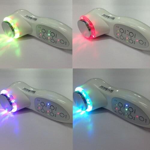 Portable Ultrasound 7 LED Photon Rejuvenation Lights Sonic Face Lift Care Skin Cleaner Wrinkle Remover Facial Beauty Massager