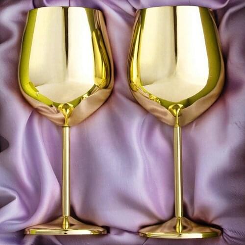 QYEENBAR Wine Glass Goblet Champagne Glasses Stainless Steel Wine Champagne Cup Cocktail Glass Bar Glasses Of Wine Drinkware