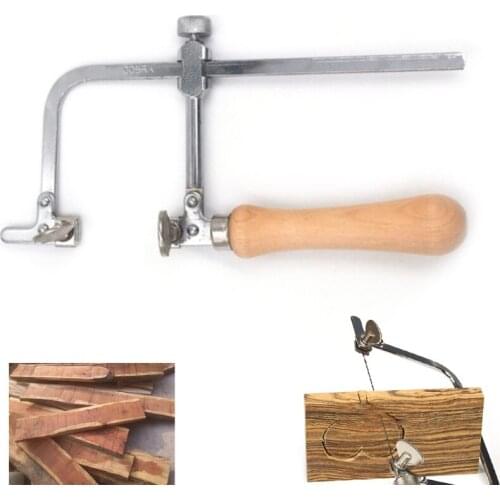 Wood Handle and Steel Frame Coping Saw Professional Adjustable Saw Hand Tool JewelerS Saw Frame Adjustable Hacksaw Wood