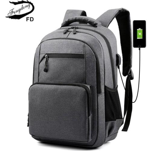 Fengdong waterproof school backpack for teenagers boy usb charge bagpack male bags college student backpack for school book bag