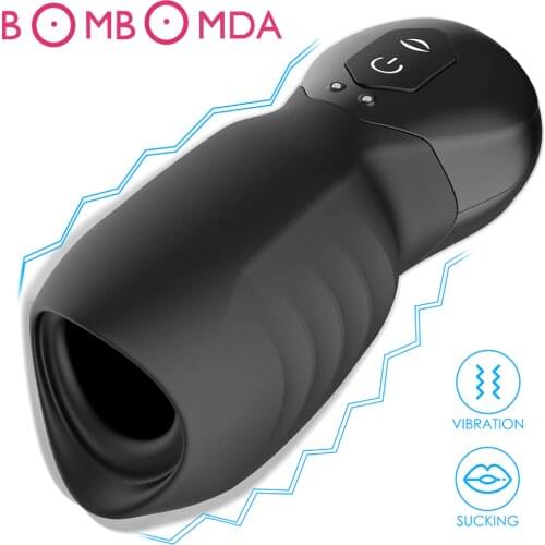 Sucking Glans Vibrators Penis Delay Trainer Male Masturbator Vibrator Automatic Oral Climax Sex Glans Stimulate Massager Sex Toy