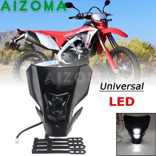 LED Motocross Dirt Bike Headlight Hi/Low Beam For Honda CRF 230F 150F 250R 450R 450L CRF450L CRF450XR Front Lamp Fairing Mask