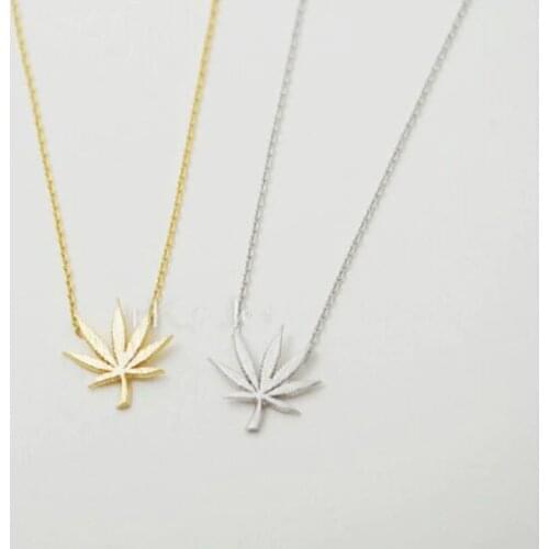 Beatiful Weed Leaf Necklace Simple Weed Leaf Elegant Bridesmaid Necklace Season Jewelry Engagement Gift for Women