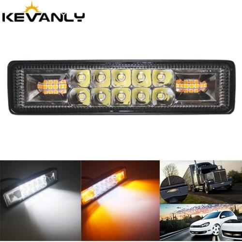 1pcs work light Bar led 48W 12-24V strober flash For JEEP Offroad 4x4 ATV SUV Truck brake light turn Trailer IP67 white Amber