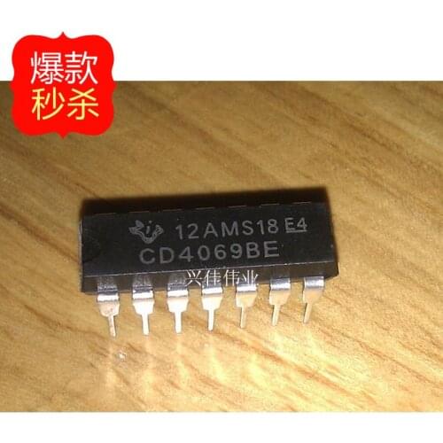 10PCS New CD4069 CD4069BE CD4069UBE DIP14 spot