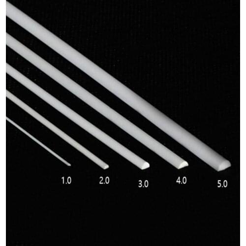 100pcs 1-5mm Scale ABS Smooth Plastic Model Half Round Rod For Architectural Model Layout Making Materials