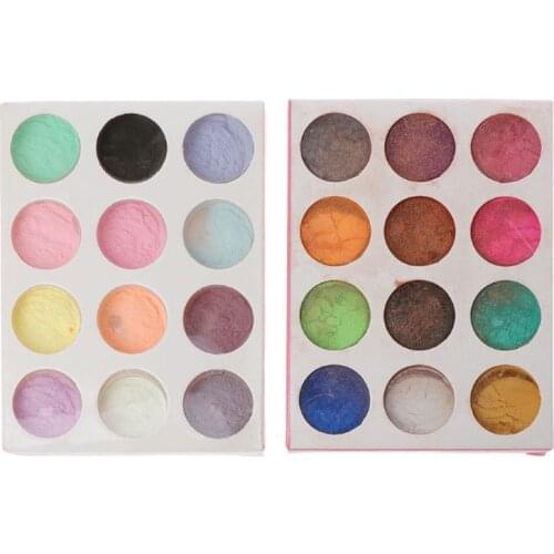 12 Boxes Resin Jewelry Colorant Dye Mica Pearl Pigment Superfine Powder Resin Dye Craft B85D