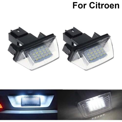 2 pcs 12V LED Car Number License Plate Light Lamp Car Accessorie Fits for Citroen C3 C4 C5 BERLINGO SAXO XSARA