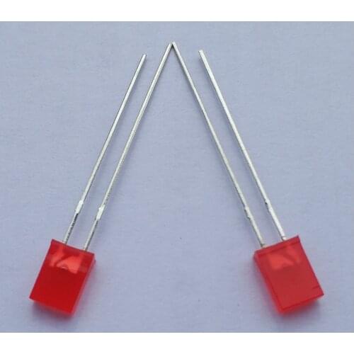 2x5x7mm square red hair red puliang long foot bead LED light emitting diode