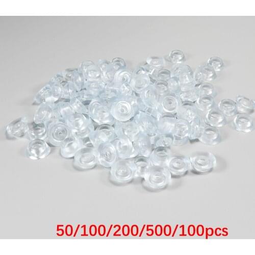 50/100/200/500/1000PCS Transparent Silicone 20x8x12mm Round Soft Anti-slip Foot Pad for Furniture Feet Chair Sliders Pads