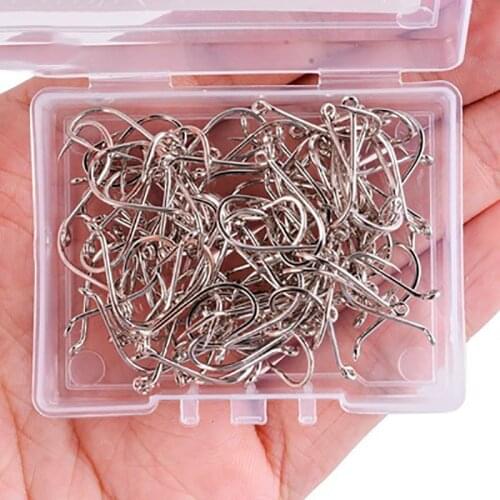 50pcs Fishing hook with annular hole high carbon steel Fishing accessories
